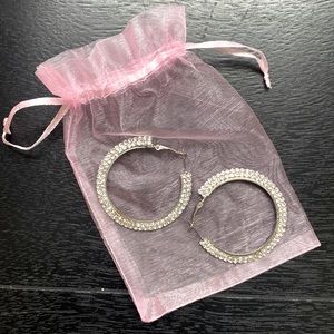 Faux diamond Hoop Earrings